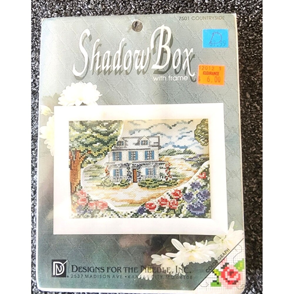 Designs for the Needle  Cross Stitch Country Side 7501 Shadow Box NIP Vintage